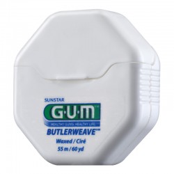 Зубная нить GUM BUTLERWEAVE WAXED, вощенная, 55м